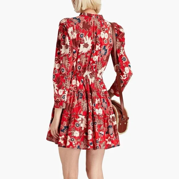 Ulla Johnson Liv floral-print cotton-blend mini dress Sz 8 - Picture 3 of 5